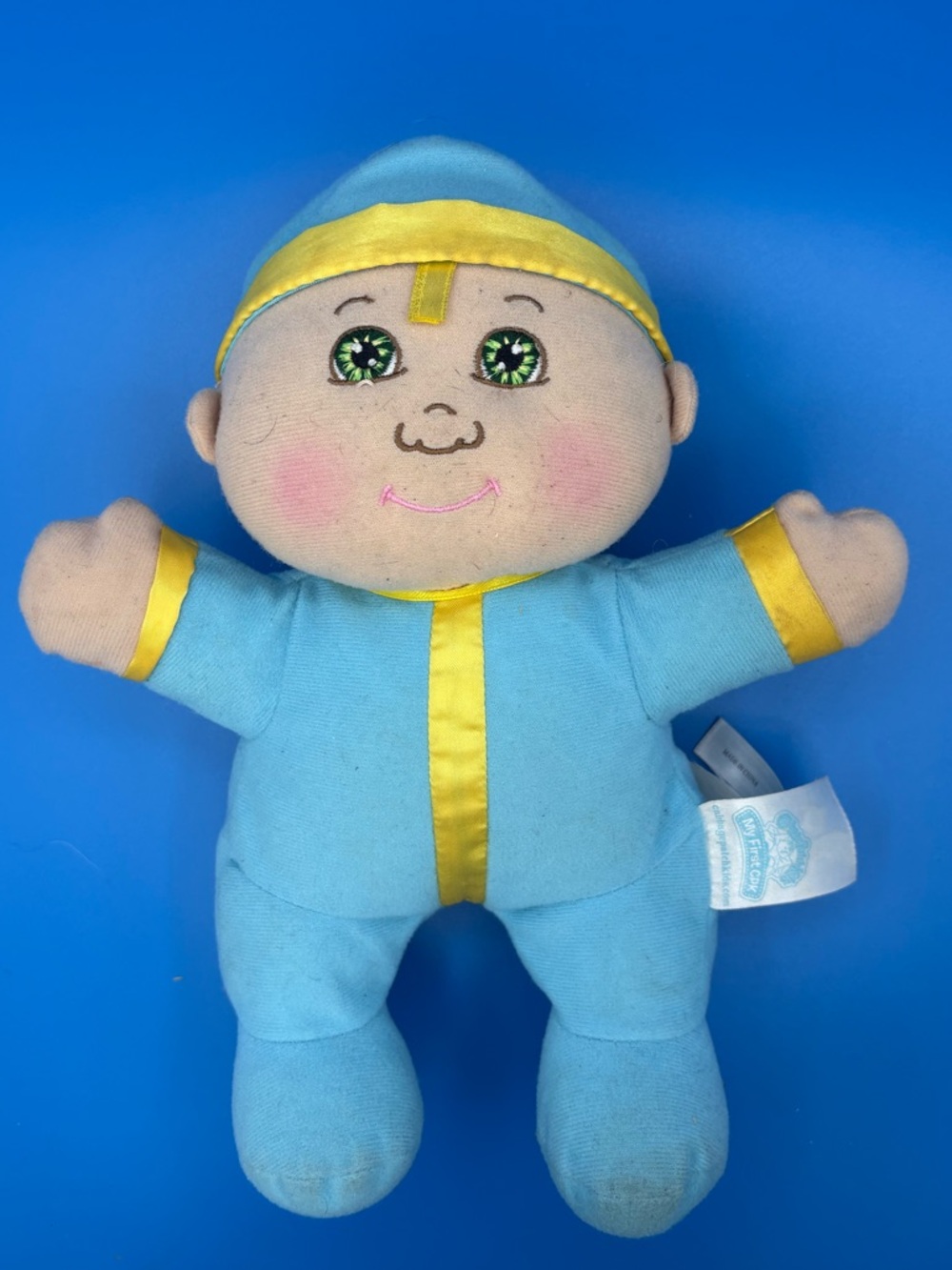 Vintage 2012 Cabbage Patch Kids My First CPK Blue Plush Baby Doll Toy